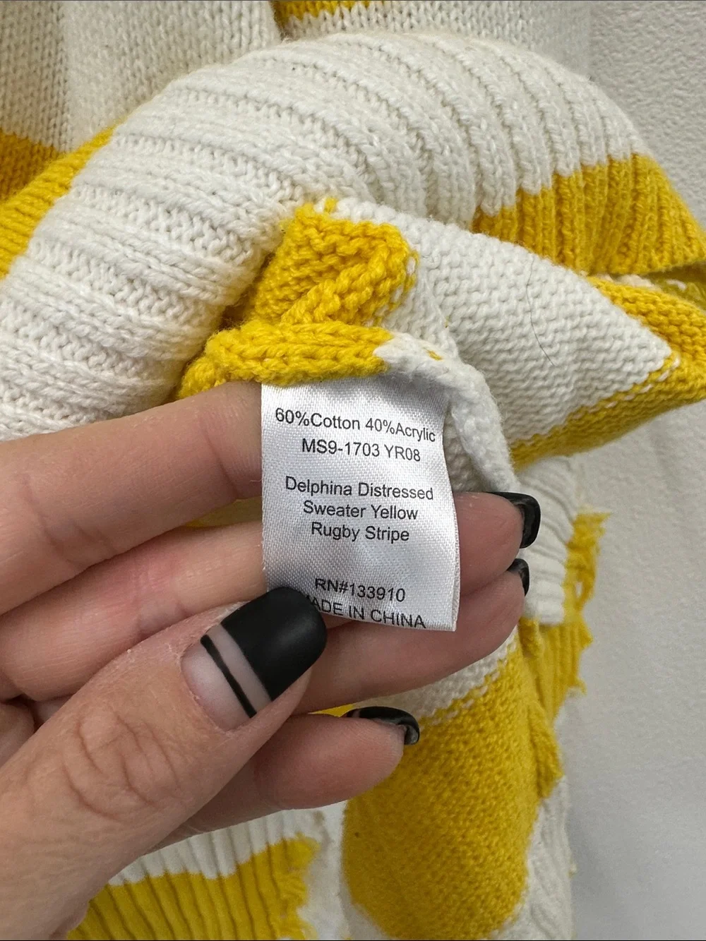 Show Me Your MuMu Delphina Distressed Sweater in Yellow Rugby Stripe